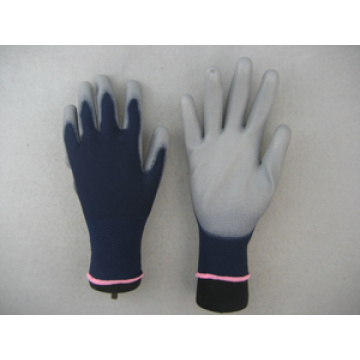 Dark Blue 13G PU Coated Safety Work Glove